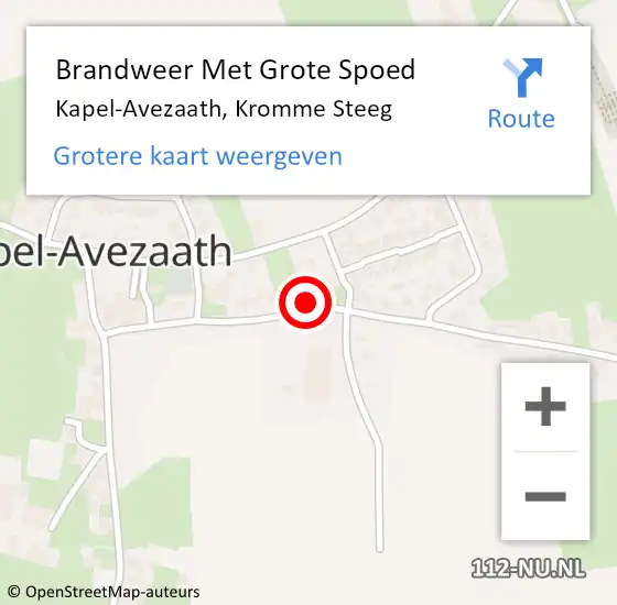 Locatie op kaart van de 112 melding: Brandweer Met Grote Spoed Naar Kapel-Avezaath, Kromme Steeg op 29 september 2022 11:56