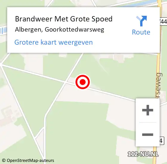 Locatie op kaart van de 112 melding: Brandweer Met Grote Spoed Naar Albergen, Goorkottedwarsweg op 29 september 2022 12:35