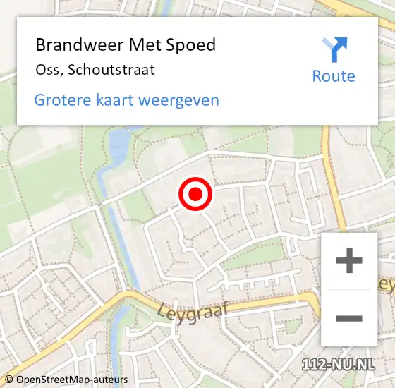 Locatie op kaart van de 112 melding: Brandweer Met Spoed Naar Oss, Schoutstraat op 29 september 2022 12:46