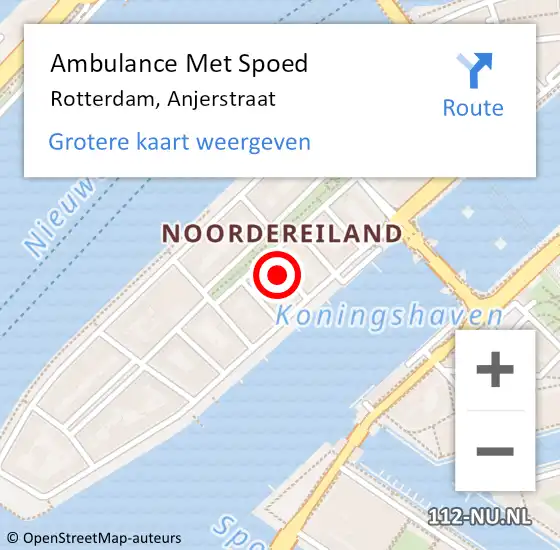 Locatie op kaart van de 112 melding: Ambulance Met Spoed Naar Rotterdam, Anjerstraat op 29 september 2022 13:03