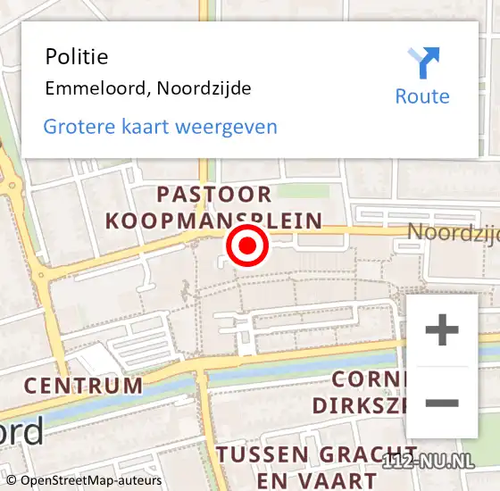 Locatie op kaart van de 112 melding: Politie Emmeloord, Noordzijde op 29 september 2022 13:06