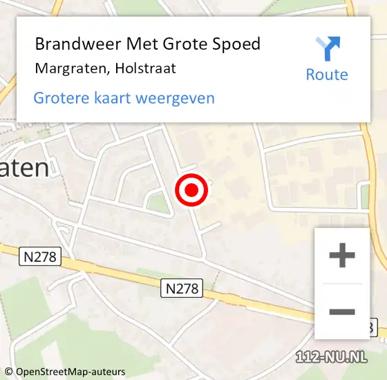 Locatie op kaart van de 112 melding: Brandweer Met Grote Spoed Naar Margraten, Holstraat op 29 september 2022 13:07
