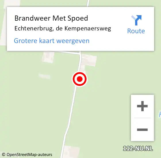 Locatie op kaart van de 112 melding: Brandweer Met Spoed Naar Echtenerbrug, de Kempenaersweg op 29 september 2022 14:37