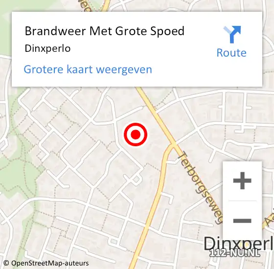 Locatie op kaart van de 112 melding: Brandweer Met Grote Spoed Naar Dinxperlo op 29 september 2022 14:45