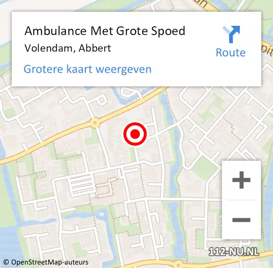 Locatie op kaart van de 112 melding: Ambulance Met Grote Spoed Naar Volendam, Abbert op 29 september 2022 14:48