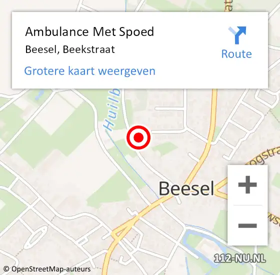 Locatie op kaart van de 112 melding: Ambulance Met Spoed Naar Beesel, Beekstraat op 29 september 2022 14:50