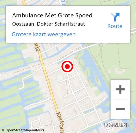 Locatie op kaart van de 112 melding: Ambulance Met Grote Spoed Naar Oostzaan, Dokter Scharffstraat op 29 september 2022 14:52