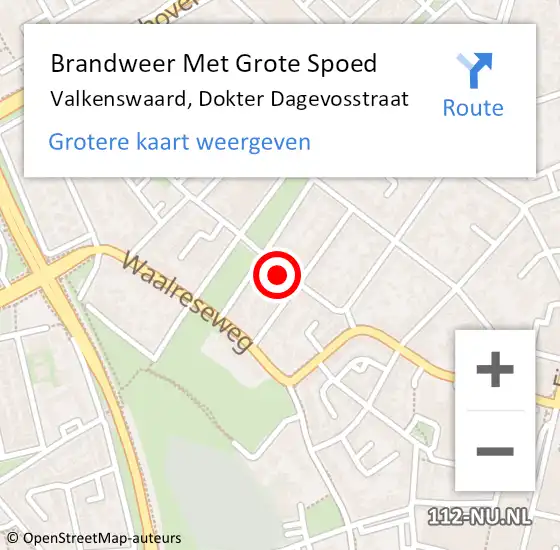 Locatie op kaart van de 112 melding: Brandweer Met Grote Spoed Naar Valkenswaard, Dokter Dagevosstraat op 29 september 2022 15:10