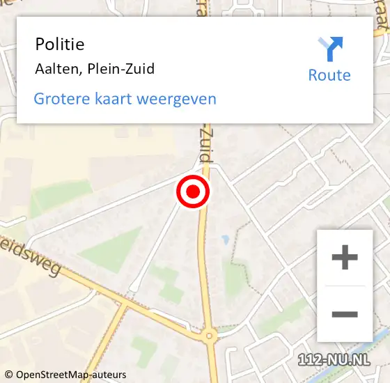 Locatie op kaart van de 112 melding: Politie Aalten, Plein-Zuid op 29 september 2022 17:14