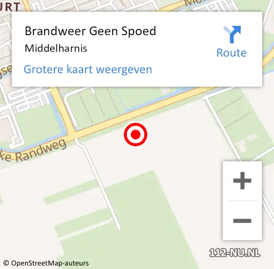 Locatie op kaart van de 112 melding: Brandweer Geen Spoed Naar Middelharnis op 29 september 2022 18:07