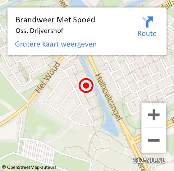 Locatie op kaart van de 112 melding: Brandweer Met Spoed Naar Oss, Drijvershof op 29 september 2022 18:09