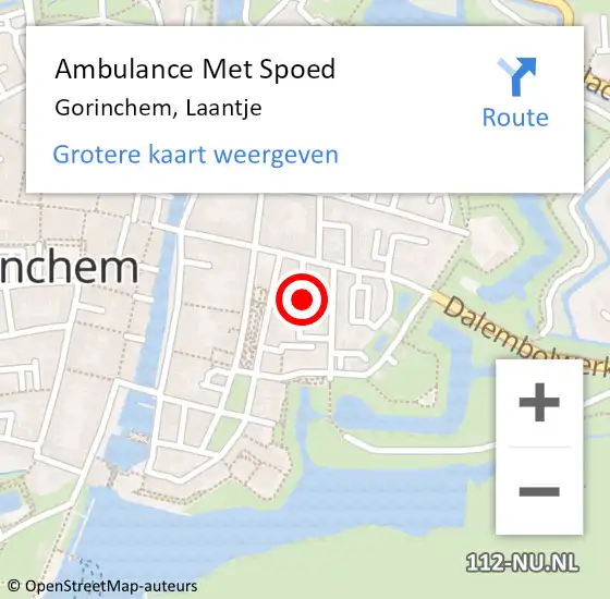 Locatie op kaart van de 112 melding: Ambulance Met Spoed Naar Gorinchem, Laantje op 29 september 2022 19:35