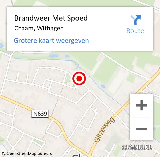 Locatie op kaart van de 112 melding: Brandweer Met Spoed Naar Chaam, Withagen op 29 september 2022 20:03