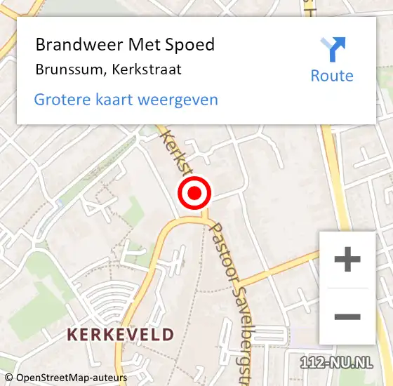 Locatie op kaart van de 112 melding: Brandweer Met Spoed Naar Brunssum, Kerkstraat op 29 september 2022 21:15