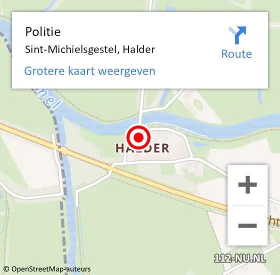 Locatie op kaart van de 112 melding: Politie Sint-Michielsgestel, Halder op 29 september 2022 21:24