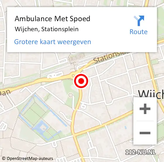 Locatie op kaart van de 112 melding: Ambulance Met Spoed Naar Wijchen, Stationsplein op 29 september 2022 21:27