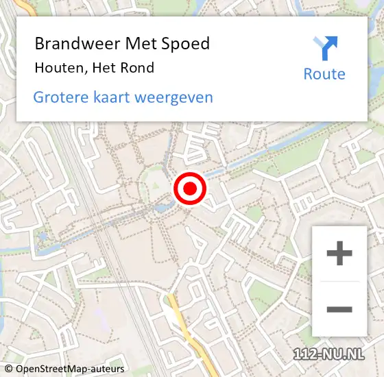 Locatie op kaart van de 112 melding: Brandweer Met Spoed Naar Houten, Het Rond op 29 september 2022 22:46