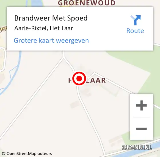 Locatie op kaart van de 112 melding: Brandweer Met Spoed Naar Aarle-Rixtel, Het Laar op 29 september 2022 22:59