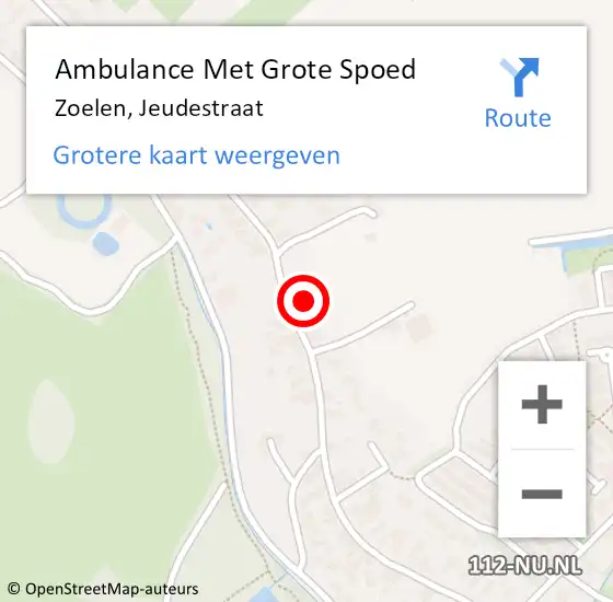 Locatie op kaart van de 112 melding: Ambulance Met Grote Spoed Naar Zoelen, Jeudestraat op 30 september 2022 05:19