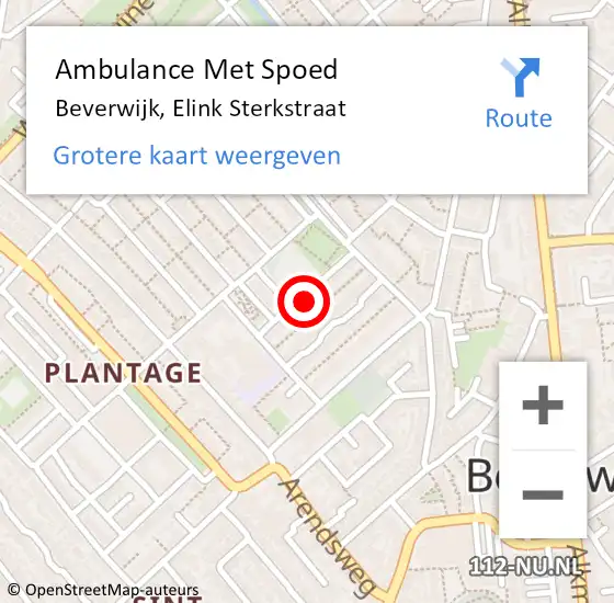 Locatie op kaart van de 112 melding: Ambulance Met Spoed Naar Beverwijk, Elink Sterkstraat op 30 september 2022 05:20