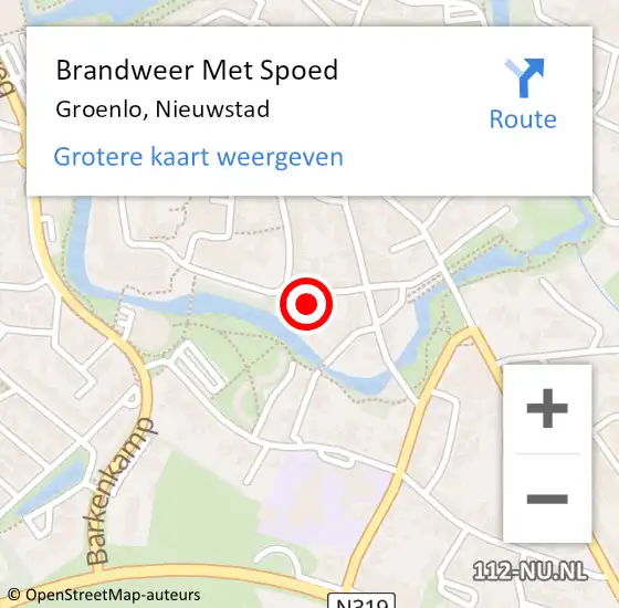 Locatie op kaart van de 112 melding: Brandweer Met Spoed Naar Groenlo, Nieuwstad op 30 september 2022 07:42