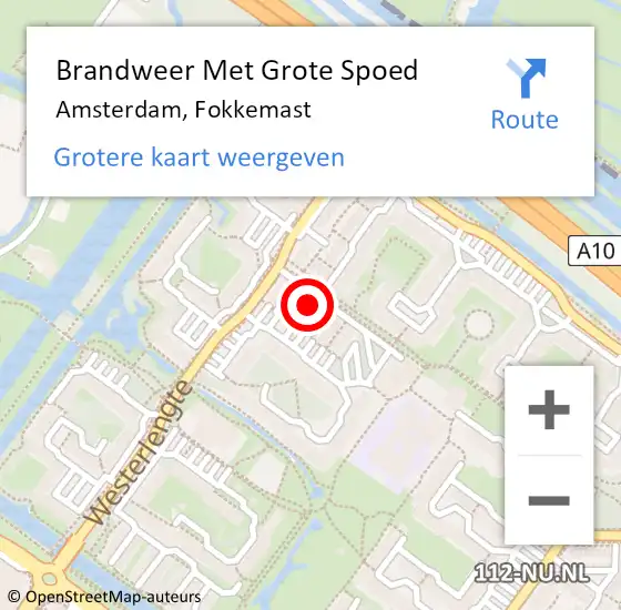 Locatie op kaart van de 112 melding: Brandweer Met Grote Spoed Naar Amsterdam, Fokkemast op 30 september 2022 08:17