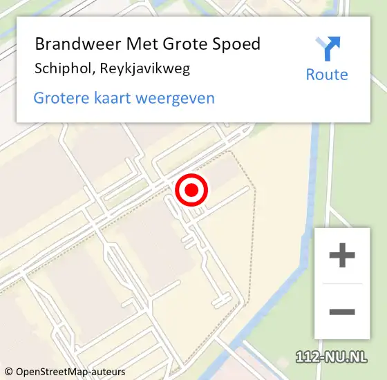 Locatie op kaart van de 112 melding: Brandweer Met Grote Spoed Naar Schiphol, Reykjavikweg op 30 september 2022 09:02