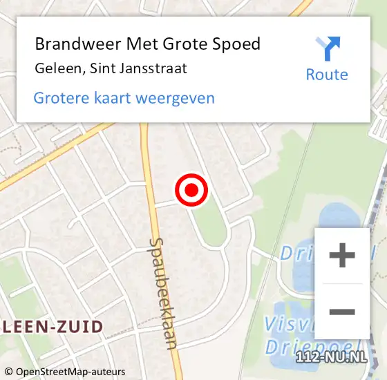 Locatie op kaart van de 112 melding: Brandweer Met Grote Spoed Naar Geleen, Sint Jansstraat op 30 september 2022 09:37