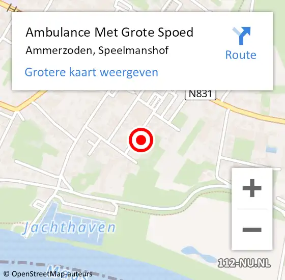 Locatie op kaart van de 112 melding: Ambulance Met Grote Spoed Naar Ammerzoden, Speelmanshof op 30 september 2022 09:37