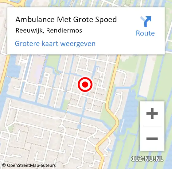 Locatie op kaart van de 112 melding: Ambulance Met Grote Spoed Naar Reeuwijk, Rendiermos op 30 september 2022 10:12