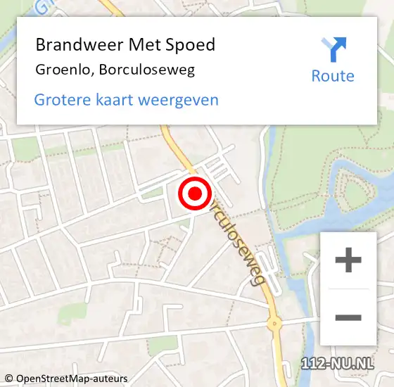 Locatie op kaart van de 112 melding: Brandweer Met Spoed Naar Groenlo, Borculoseweg op 30 september 2022 10:20