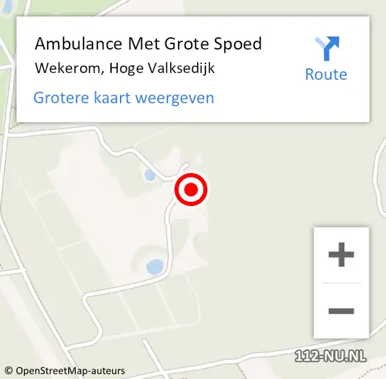 Locatie op kaart van de 112 melding: Ambulance Met Grote Spoed Naar Wekerom, Hoge Valksedijk op 30 september 2022 10:34