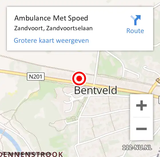 Locatie op kaart van de 112 melding: Ambulance Met Spoed Naar Zandvoort, Zandvoortselaan op 30 september 2022 10:40