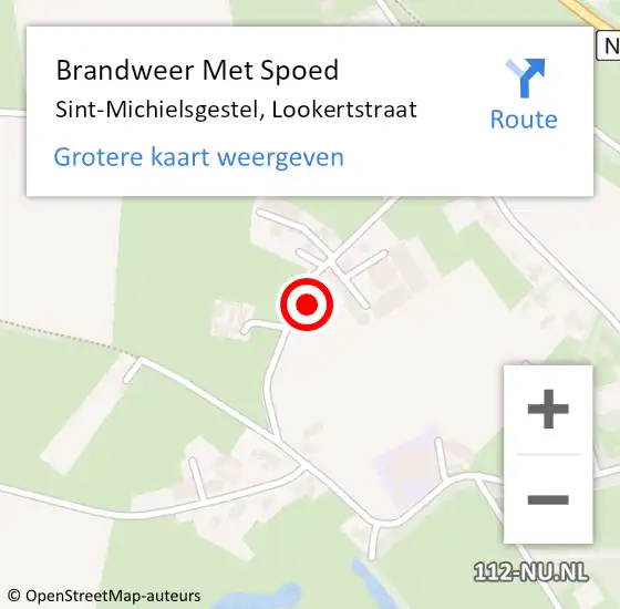 Locatie op kaart van de 112 melding: Brandweer Met Spoed Naar Sint-Michielsgestel, Lookertstraat op 30 september 2022 11:03