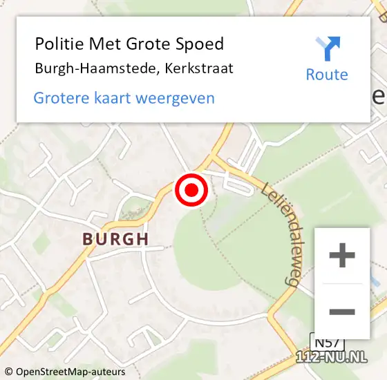 Locatie op kaart van de 112 melding: Politie Met Grote Spoed Naar Burgh-Haamstede, Kerkstraat op 30 september 2022 11:06