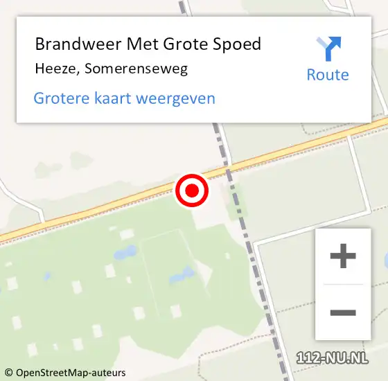 Locatie op kaart van de 112 melding: Brandweer Met Grote Spoed Naar Heeze, Somerenseweg op 30 september 2022 11:51