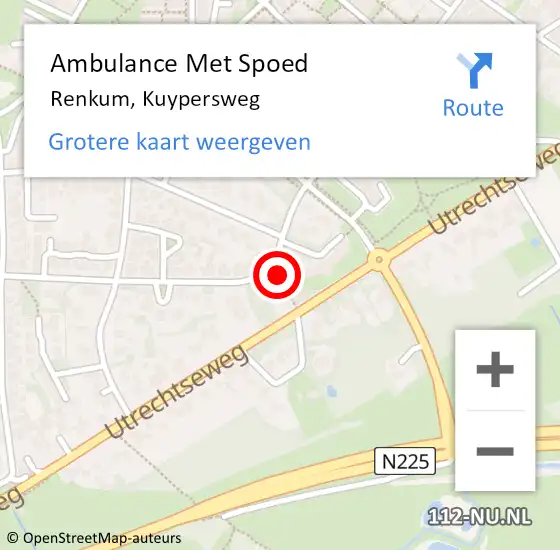 Locatie op kaart van de 112 melding: Ambulance Met Spoed Naar Renkum, Kuypersweg op 30 september 2022 12:15