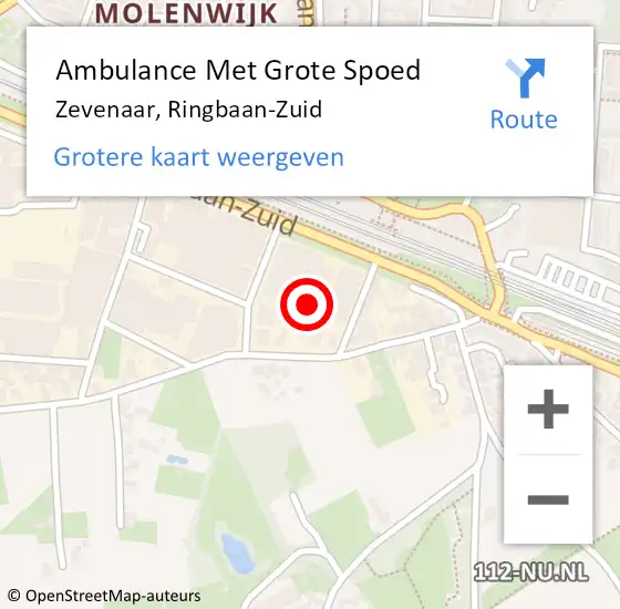 Locatie op kaart van de 112 melding: Ambulance Met Grote Spoed Naar Zevenaar, Ringbaan-Zuid op 30 september 2022 12:52