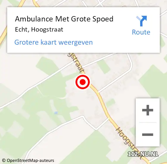 Locatie op kaart van de 112 melding: Ambulance Met Grote Spoed Naar Echt, Hoogstraat op 30 september 2022 12:52