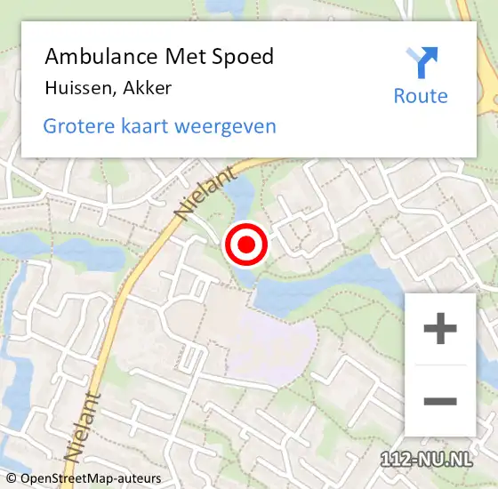Locatie op kaart van de 112 melding: Ambulance Met Spoed Naar Huissen, Akker op 30 september 2022 13:01