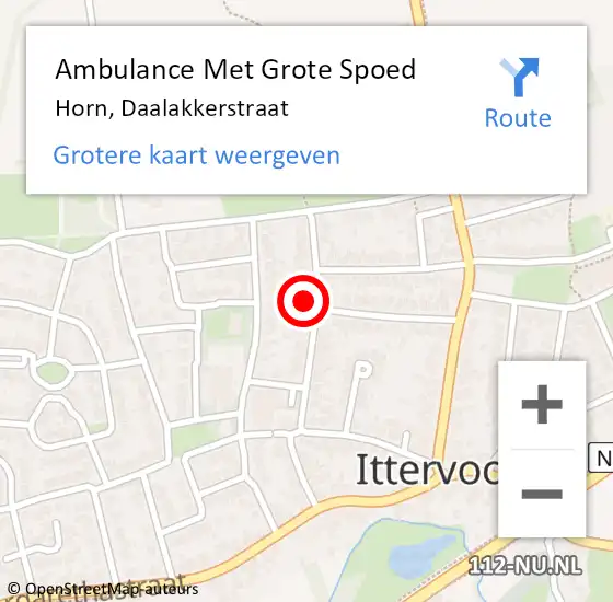 Locatie op kaart van de 112 melding: Ambulance Met Grote Spoed Naar Horn, Daalakkerstraat op 30 september 2022 14:24