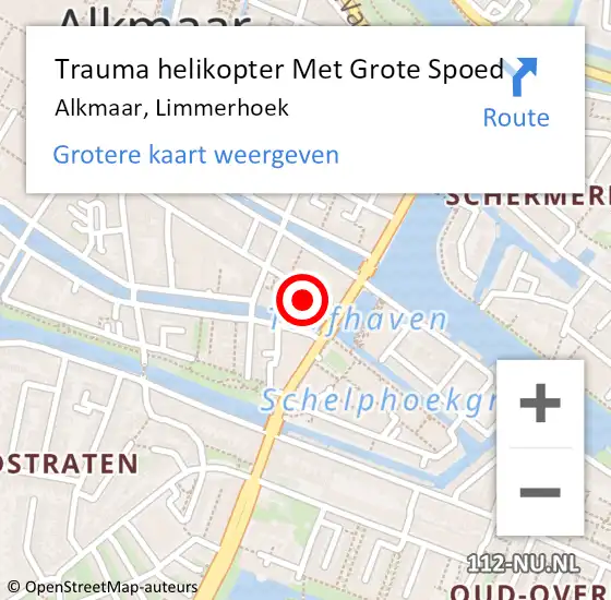 Locatie op kaart van de 112 melding: Trauma helikopter Met Grote Spoed Naar Alkmaar, Limmerhoek op 30 september 2022 14:48