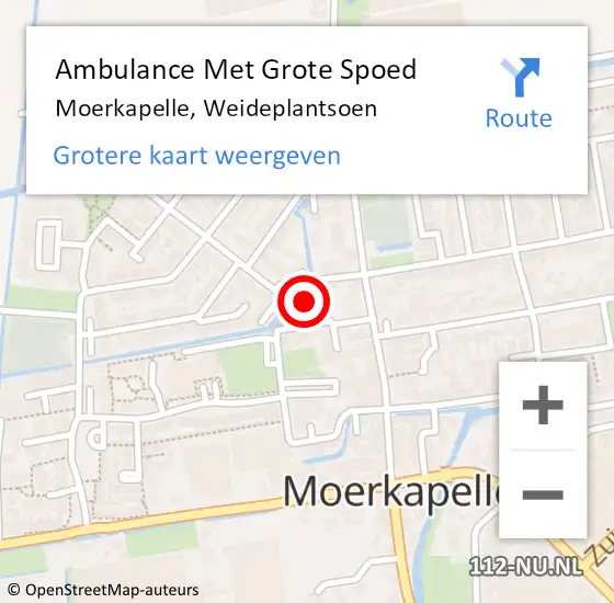 Locatie op kaart van de 112 melding: Ambulance Met Grote Spoed Naar Zevenhuizen, Weideplantsoen op 30 september 2022 15:33