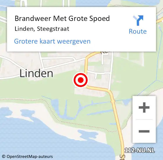 Locatie op kaart van de 112 melding: Brandweer Met Grote Spoed Naar Linden, Steegstraat op 30 september 2022 15:55