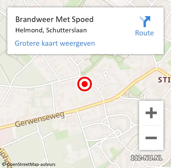 Locatie op kaart van de 112 melding: Brandweer Met Spoed Naar Helmond, Schutterslaan op 30 september 2022 16:22