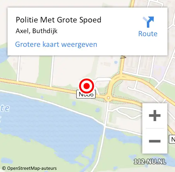 Locatie op kaart van de 112 melding: Politie Met Grote Spoed Naar Axel, Buthdijk op 30 september 2022 16:23