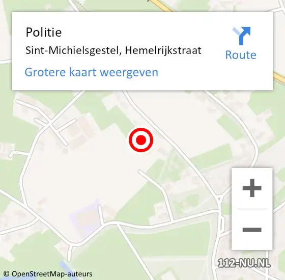 Locatie op kaart van de 112 melding: Politie Sint-Michielsgestel, Hemelrijkstraat op 30 september 2022 16:36