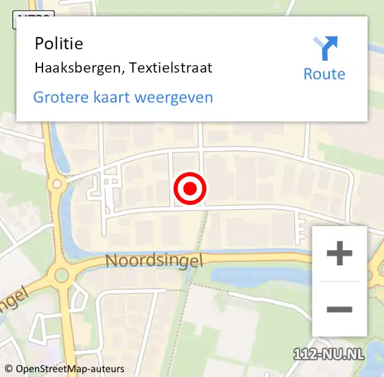 Locatie op kaart van de 112 melding: Politie Haaksbergen, Textielstraat op 30 september 2022 16:40