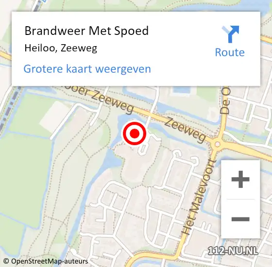 Locatie op kaart van de 112 melding: Brandweer Met Spoed Naar Heiloo, Zeeweg op 31 juli 2014 00:41