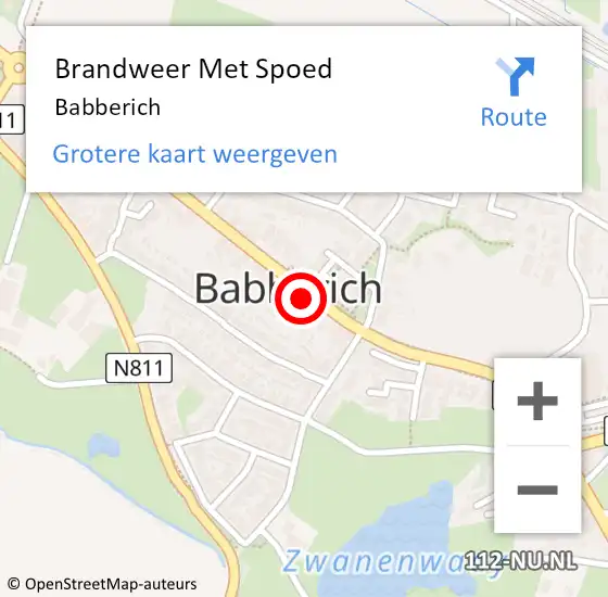 Locatie op kaart van de 112 melding: Brandweer Met Spoed Naar Babberich op 30 september 2022 17:02